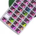 Strass rectangulaires en cristal de verre à double trou pour coudre des accessoires DIY. - 8x10mm 48 Pièces/Paquet / Multicolore