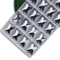 Strass en verre rectangulaires à coudre avec deux trous, accessoires de couture DIY clairs. - 8x10mm 48 Pièces/Paquet / Argent