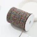 Multicolor Rhinestone Cord Spool 6-Row Crystal Cup Chain DIY Craft Accessories - Mixed Color