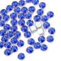 Round royal blue claw rhinestones silver setting crystal DIY garment accessories crafts - 4 Royal Blue