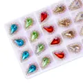 Teardrop rhinestone crystals with claw settings for DIY hair accessories, shoes and clothing decor. - 50 Pieces/Pack / Random Mixed Colors