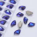 Blauwe bijl vormige om te naaien glas kristallen strass steentjes voor DIY kleding accessoires - Donkerpaars AB