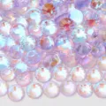 Iridescent flatback glass rhinestones AB crystal gems sparkling DIY nail art sparkle decor - 161 Aurora Light Purple / SS3 Approx. 1440 Pcs / 1.3-1.4mm