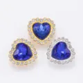Boutons strass cœur cristal DIY accessoires de couture avec centre bleu et pierres claires - Bleu Saphir