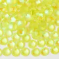 Shiny iridescent AB flatback round rhinestones for gorgeous nail art and creative DIY crafts. - ss3 (1.3-1.4mm) 1440 Pcs / Aurora Lemon Yellow