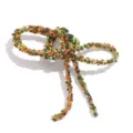 Tubo flexible brillante de diamantes de resina de 6mm para manualidades y accesorios de pelo. - 10 brillo dorado verde