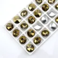 Glass rhinestones pointed back faceted crystals for DIY jewelry making and crafts decor - Crystal Yellow (Coffee)