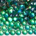 Green AB flatback rhinestones for nail art decoration and DIY craft crystal shining gems. - ss3 (1.3-1.4mm) 1440 Pcs / 102 Aurora Green