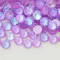 Purple flatback crystal rhinestones close up for nail art and phone case DIY decoration. - 118 Fluorescent Light Purple AB