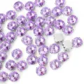 Purple round acrylic claw rhinestones, perfect for DIY sewing and handmade jewelry accessories. - 11 Light Violet