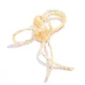Tubo suave de resina con diamantes de imitación 6 mm DIY accesorios para el cabello - 14 amarillo naranja