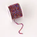 Colorful rhinestone chain DIY craft material sparkling claw chain for clothes hair accessories - SS6 2mm 10 Yards/9m/Roll / Rose Red Mixed Rhinestones with Matching Base