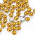 Round yellow crystal claw rhinestones, acrylic hand-sewn DIY apparel accessory variant. - 9 Golden Yellow