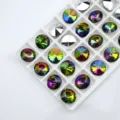 Colorful pointed back glass rhinestones for DIY jewelry making and nail art decorations variant view. - Multicolor