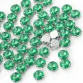 Green round acrylic claw rhinestones four-hole sew-on buttons for DIY handmade garment accessories - 5 Grass Green