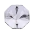 Klarsicht achteckiger Näh-Strassstein mit zwei Löchern, perfekt für DIY Kleidung und Basteln. - 8 mm, 72 Stk. / Weiß