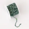 Bobina de cadena de diamantes de imitación verde para manualidades de bricolaje, brillante. - Estrás verde mixto con base a juego
