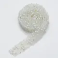 Bande de garniture de perles en strass en résine autocollante DIY ruban de diamant cristal. - Largeur 1.2CM x 1 Yarde / 01 Blanc transparent AB + perle