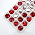 Round Pointed Bottom Glass Rhinestones Foiled Crystal Loose Stones for Jewelry Crafts - Light Red