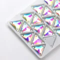Strass Cristalli AB Triangolari da Cucire Fai da Te Accessori per Abbigliamento - 02 Colore AB