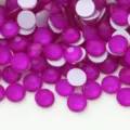 Vibrant purple round flatback rhinestones for phone case nail art and DIY craft decorations. - 128 Fluorescent Purple