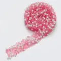 Pink resin rhinestone ribbon with pearls DIY self adhesive sparkly diamond trim for crafts - 05 Light Pink AB & Pearls