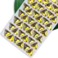 Strass triangolari da cucire con fondo piatto di alta qualità per accessori abbigliamento! - Giallo Oro