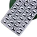 Ovale zum Annähen Glas Strasssteine mit flacher Rückseite für DIY Kleidung und Dekoration - 7x10 mm 72 Stk./Packung / 25 Mineralsilber (Weiß-K)
