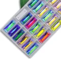 Rectangular sew-on crystals AB color glass rhinestones with dual holes for DIY crafts. - 43 Mixed Colors AB