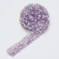 Purple Rhinestone Pearl Trim DIY Self Adhesive Ribbon Crystal Sparkle 1 Yard Variant - 08 Light Purple AB & Pearls