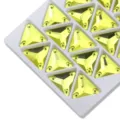 Strass triangolari gialli da cucire, cristalli retro piatto per accessori di abbigliamento. - Giallo Limone