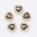 Boutons strass cristal a coudre coeur acrylique diamant pour accessoires de bricolage - Gris