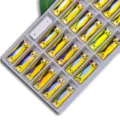 Rectangle crystal sewing rhinestones with AB color, double holes for DIY crafts and garments. - 40 Golden Yellow AB