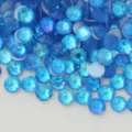 High quality blue round flatback rhinestones crystals for DIY nail art and phone case decoration. - Fluorescent Deep Blue AB
