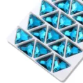 Strass triangolari blu da cucire retro piatto cristalli accessori abbigliamento SKU - Blu Pavone