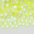 Vibrant yellow flatback crystal rhinestones for DIY phone case and nail art design. - Fluorescent Lemon Yellow AB