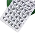 Strass triangolari da cucire retro piatto in cristallo vetro per accessori vestiti DIY - Bianco 01