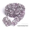 DIY resin pearl crystal diamond trim adhesive ribbon for crafts garments and decor 1 yard - 12 Pearl Silver & Light Purple