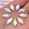 Acrylic marquise flatback rhinestones AB color 7x15mm 30pcs DIY handmade jewelry parts - Marquise / 7x15mm, 30 Pieces/Pack