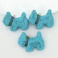 Pendentif Chien Strass Bleu Porte-clés Accessoire Sac Bricolage Fournitures DIY. - Bleu lac