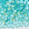 Luminous AB flatback rhinestones for nail art and DIY phone case decoration, crystal glass gems. - ss3 (1.3-1.4mm) 1440 Pieces / 196 Glow Azure Fluorescent AB