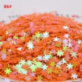 Orange Laser Schneeflocken Nagel Pailletten 5mm Holographischer Glitzer DIY Zubehör - AB Orangegelb
