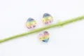 15mm Gradient Glass Heart Rhinestone Pendant Colorful DIY Earring Jewelry Craft Making - 15mm / Heart Tourmaline Single Hole 31 Colors