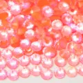 Pink AB flatback rhinestone crystals for nail art design, DIY crafts, phone case decoration. - ss3 (1.3-1.4mm) 1440 Pieces / Fluorescent Orange Red AB