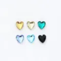 Colorful heart crystal flatback rhinestones, sparkly glass gems for nail art and craft DIY. - 6x6mm 100 Pieces/Pack / Random Mixed Colors