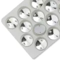Transparente Glas Nähsteine flach mit zwei Löchern Strasssteine zum Aufnähen für DIY Kleidung - 18mm (20 Stück/Packung) / Klarweiß