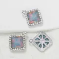 Vierkante strass sieraden bedels DIY metalen kristal hangers mode accessoires handgemaakt. - Blauw Patroon