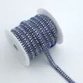 Μπλε Strass AB Αλυσίδα 3 Σειρές DIY Κοσμήματα Αξεσουάρ Ραπτική Χειροτεχνία Υλικά Top - Βασιλικό Μπλε AB