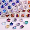 Crystal glass plum blossom single hole pendant DIY necklace jewelry accessories beads - Mixed Colors