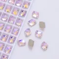 K9 glass sew-on rhinestones with two holes, fancy shape light purple AB crystal flatback. - Light Pink AB